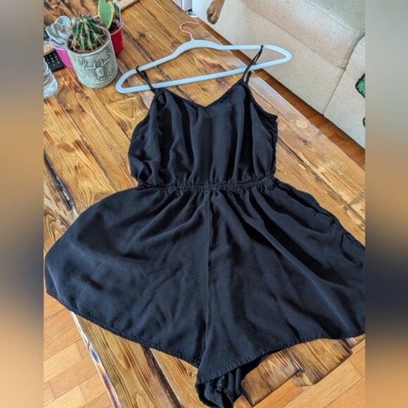 Pants - Divided Black Sleeveless Romper